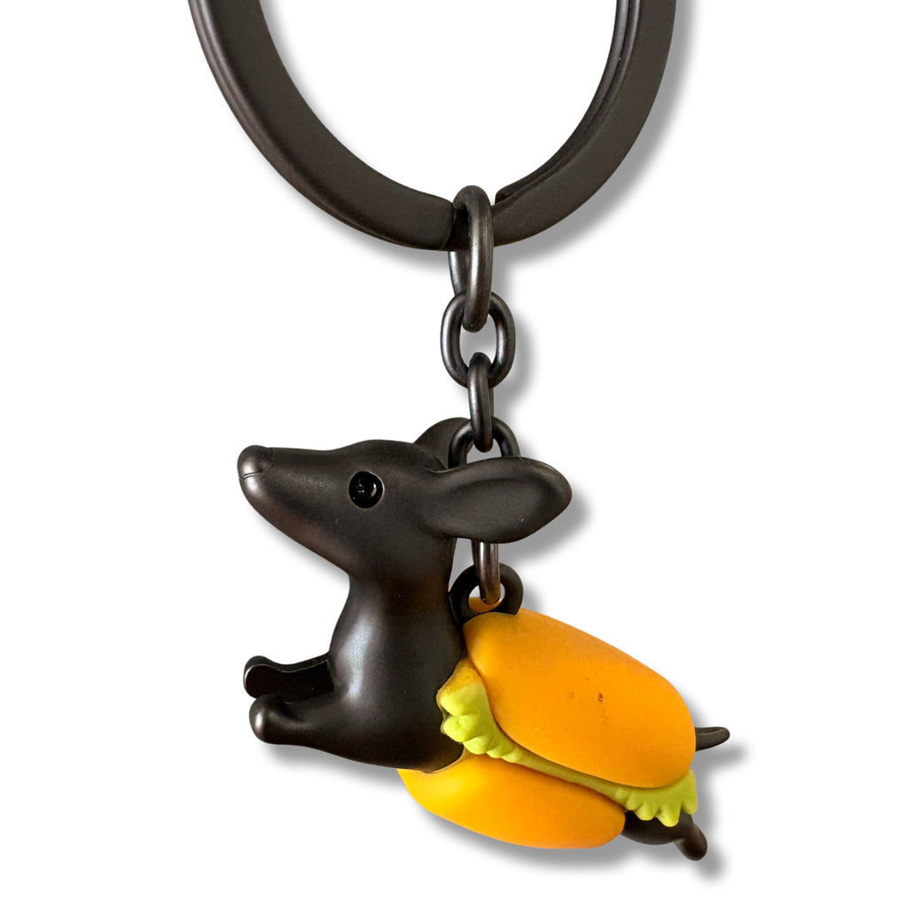 "Hotdog" Dachshund Keyring