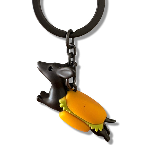 "Hotdog" Dachshund Keyring