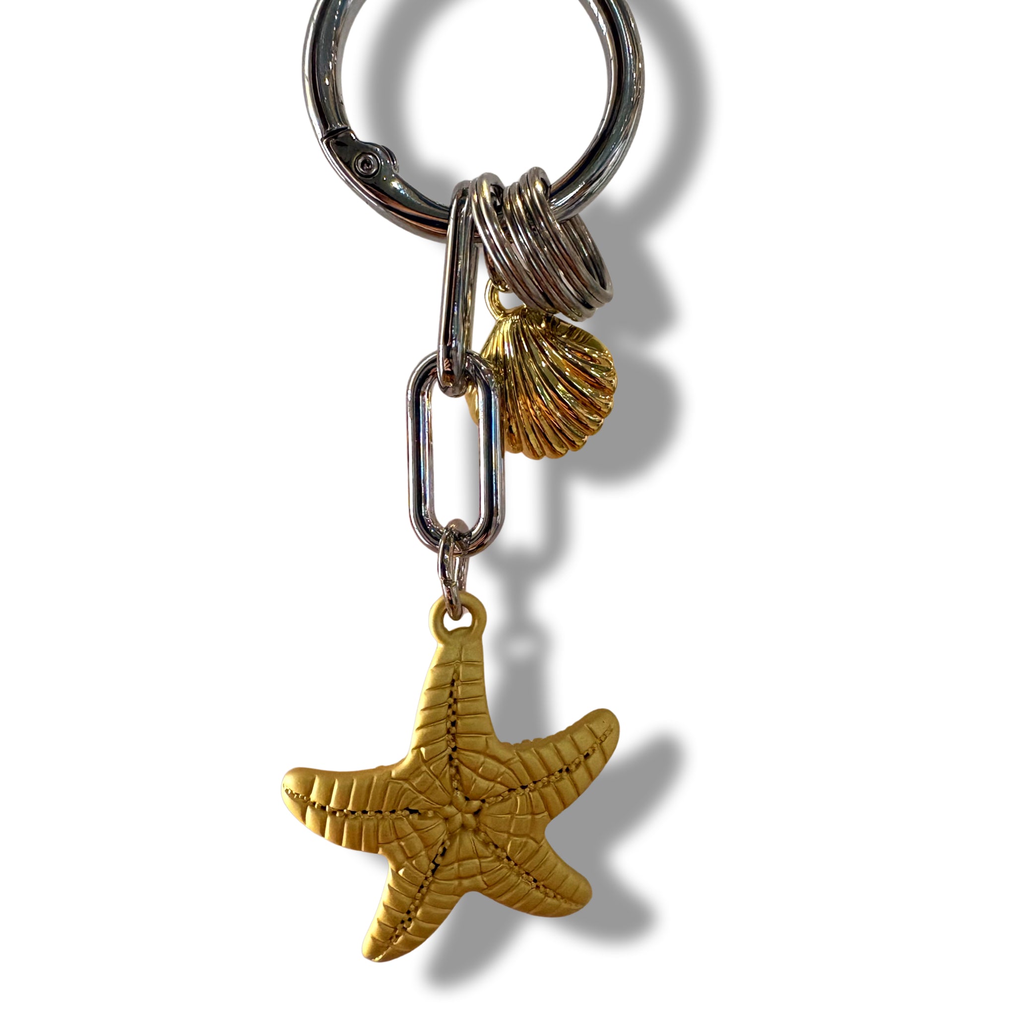 Starfish & Shell Keyring