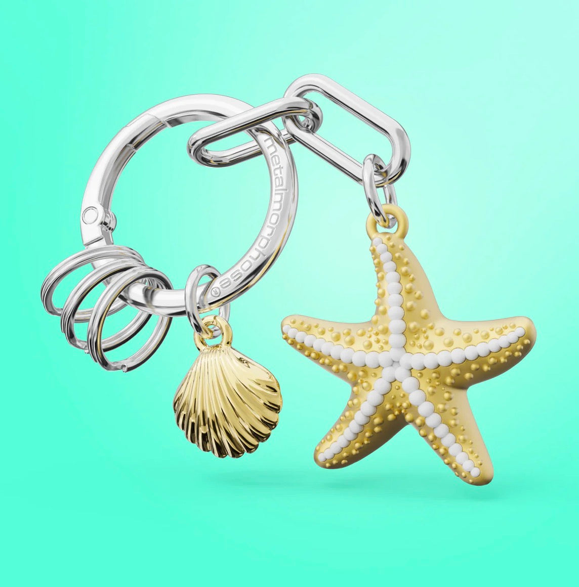 Starfish & Shell Keyring