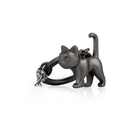 Black Cat Charm Keyring