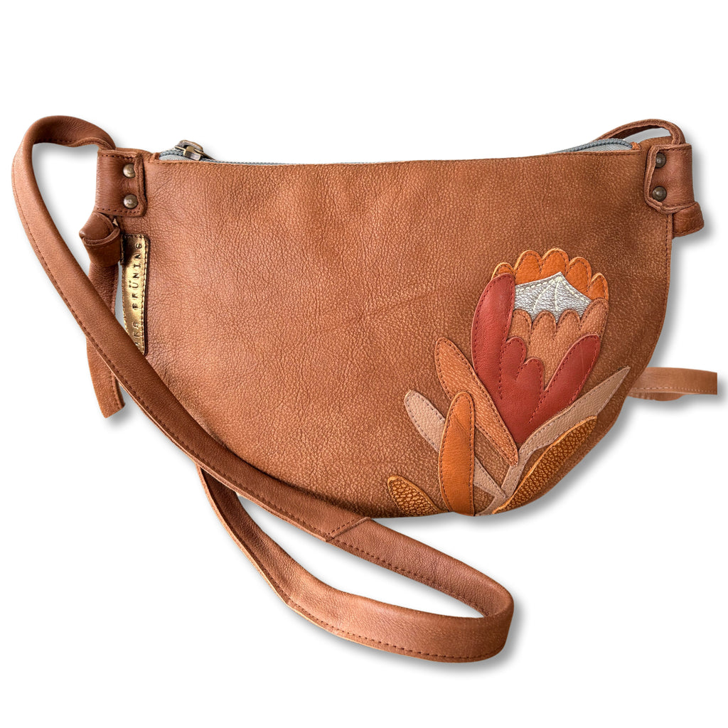 Pretty Protea Genuine Leather Bag